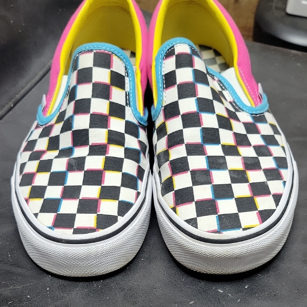 Vans Multicolor Checkerboard Slip-Ons Mens 8.5 womens 10 - Picture 3 of 9